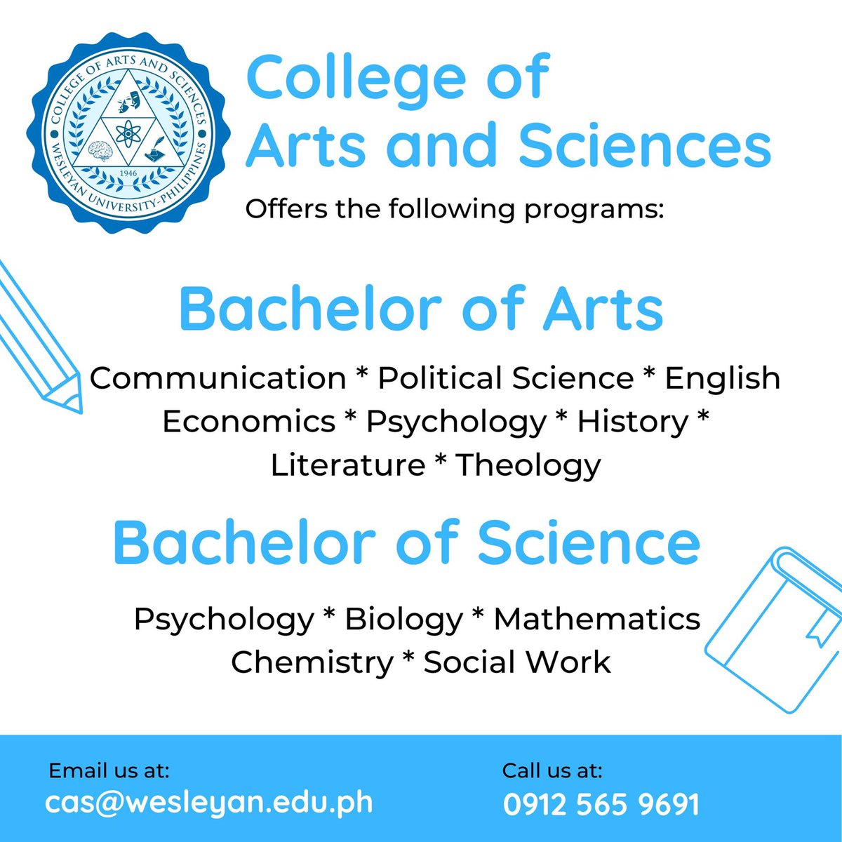 WesleyanPH's tweet photo. Good Day!

Let's make it easier :) 

Please see below the link for Tertiary (College) online registration. 

*Please note, this is NOT YET the online enrollment procedure. 

Thank you !

College of Arts and Sciences:
https://t.co/Rwenr7NXM3

#WesleyanOSA https://t.co/GSCcBga4nY