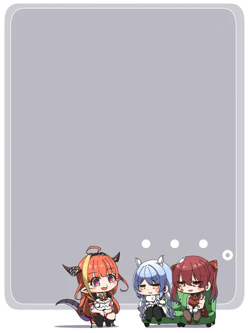 後輩の誕生日に体張った先輩達と後輩ドラゴンです
#ぺこらーと
#マリンのお宝
#みかじ絵 