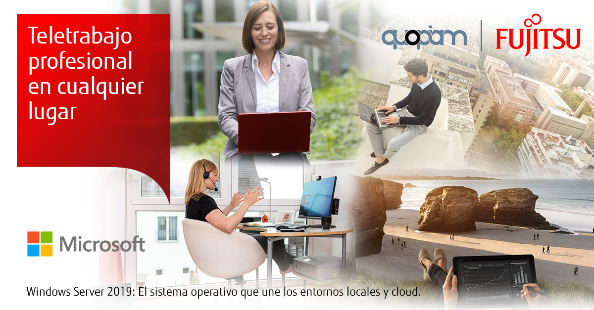 ComputerworldES's tweet photo. Mañana en el webinar: #Teletrabajo Profesional en cualquier lugar. Bundles ready to go, @Fujitsu_ES y #Quopiam explorarán qué opciones tecnológicas tienen las #pymes para conseguir implantar el trabajo en remoto con todas las garantías. #transformandolasTI https://t.co/Rlwmbd3Sq7 https://t.co/9VsJgzMRvi