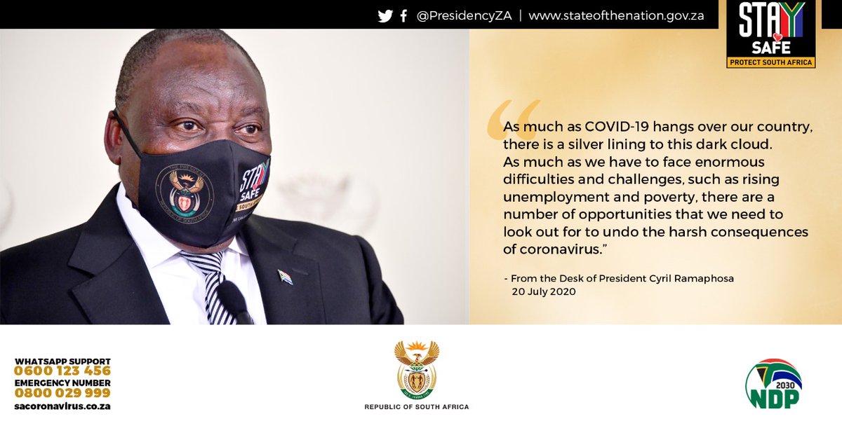 PresidencyZA's tweet photo. Many small South African businesses, especially those led by the youth, are coming up with home-grown solutions to the enormous challenges we face. Government is committed to supporting &amp; nurturing their enterprising spirit. Read more here: https://t.co/l0oII7gOWj https://t.co/GdDxu5FFgm