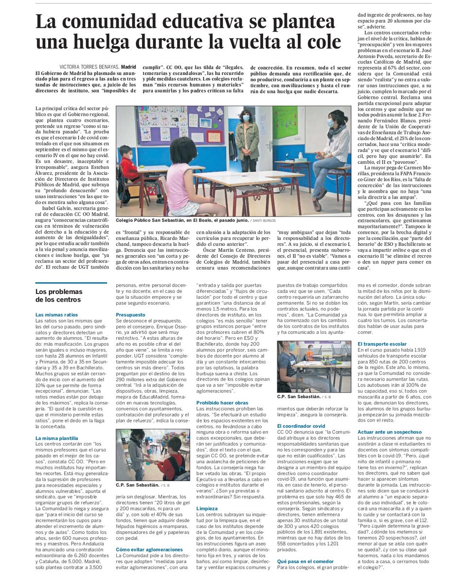CCOOEducaMa's tweet photo. 🗞La comunidad educativa se plantea una huelga durante la vuelta al cole🔽 https://t.co/gk2LbtGyD2