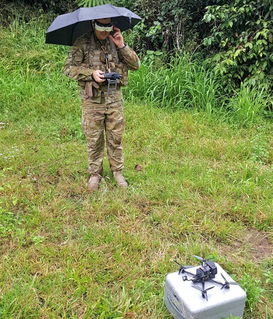 AUADRT's tweet photo. We're back in the field with @SOIAusArmy, this time at the jungle training centre - #TacticalUmbrella's not usual, but #DroneRacing gear isn't waterproof! Exciting #infantry vids coming your way!
@HLCAusArmy @comdforcomd @CATCAusArmy @AustralianArmy @keirinjoyce @DG_TRADOC https://t.co/tdZ9qqGUqo