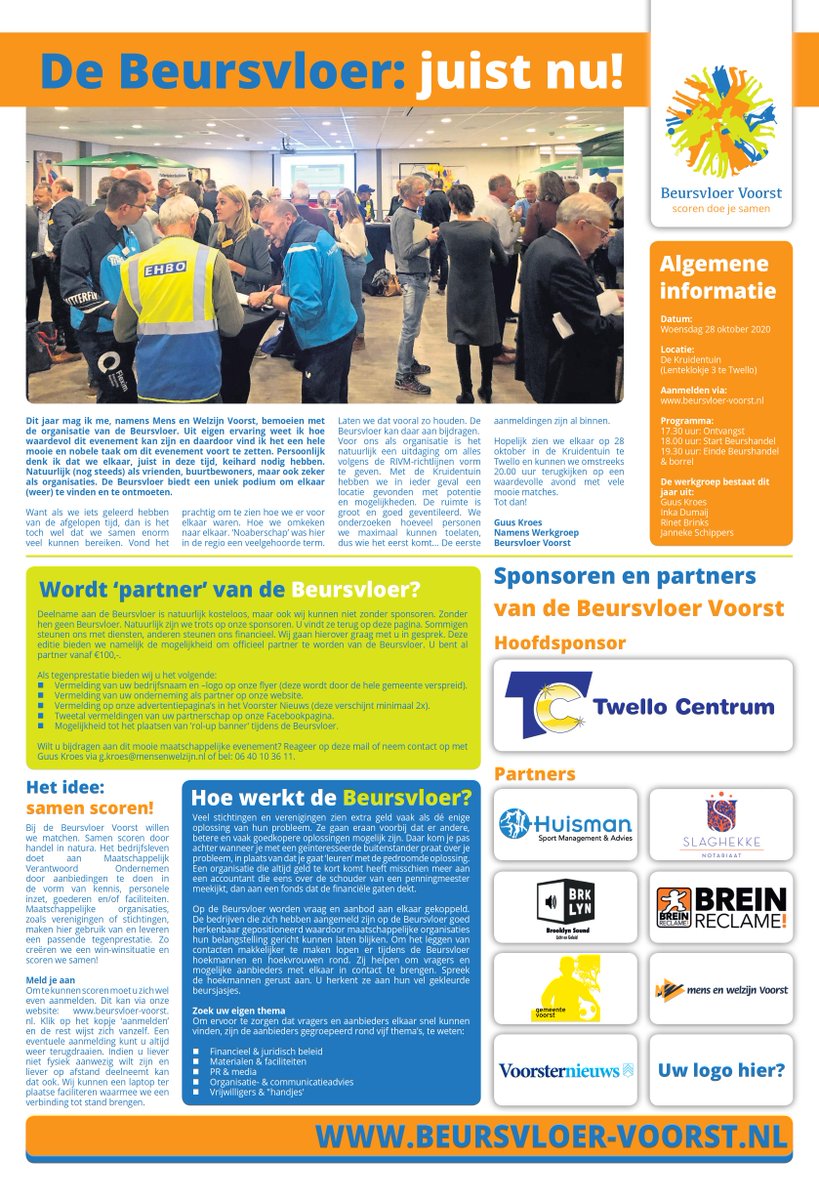 menwvoorst's tweet photo. Dit jaar is de organisatie van de zesde editie van de @BeursvloerVrst in onze handen. Om de @gemeente_Voorst meer te vertellen over dit mooie maatschappelijke evenement hebben we een pagina uitgebracht in het @voorsternieuws 

Zie ook: https://t.co/4RM3yHsruk https://t.co/8VHs6iY5ZL