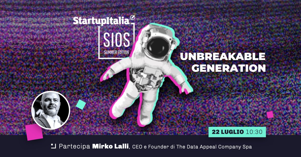 thedatappeal's tweet photo. 🇮🇹 #Tecnologia, #innovazione e #resilienza: il futuro riparte da qui!
Parola di @mkl, CEO e Founder di #TDAC, che domani alle 10:30 sarà ospite a #SIOS20 grazie a @startup_italia. 
Iscriviti all'evento online 👉 https://t.co/UbSVvEjRxg 
#unbreakable #SIOSummerEdition https://t.co/efxMiFnoFY