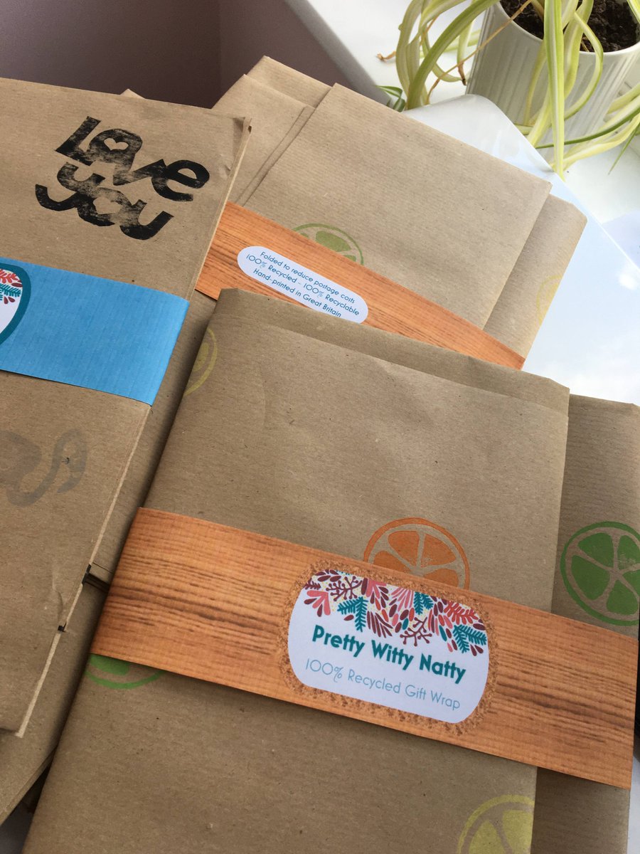 PrettyWittyNatt's tweet photo. My eco giftwrap fills a gap in the market for recyclable wrapping paper. We heard during Xmas'18 that wrapping paper typically contains plastic or foil that makes it almost impossible to recycle! This recycled hand-stamped paper is the answer. #EcoGiftWrap https://t.co/0gaOh9wjpR https://t.co/O8gqJg7a4V