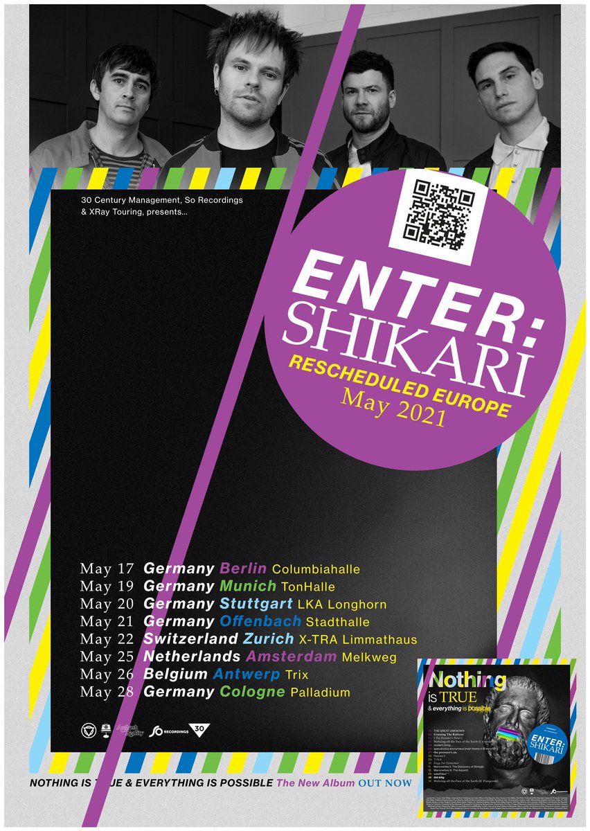 ENTERSHIKARI's tweet image. Unfortunately, all this year's shows have now been rescheduled to 2021 due to Covid-19 related circumstances.
All original tickets remain valid.
Tickets: entershikari.com/shows