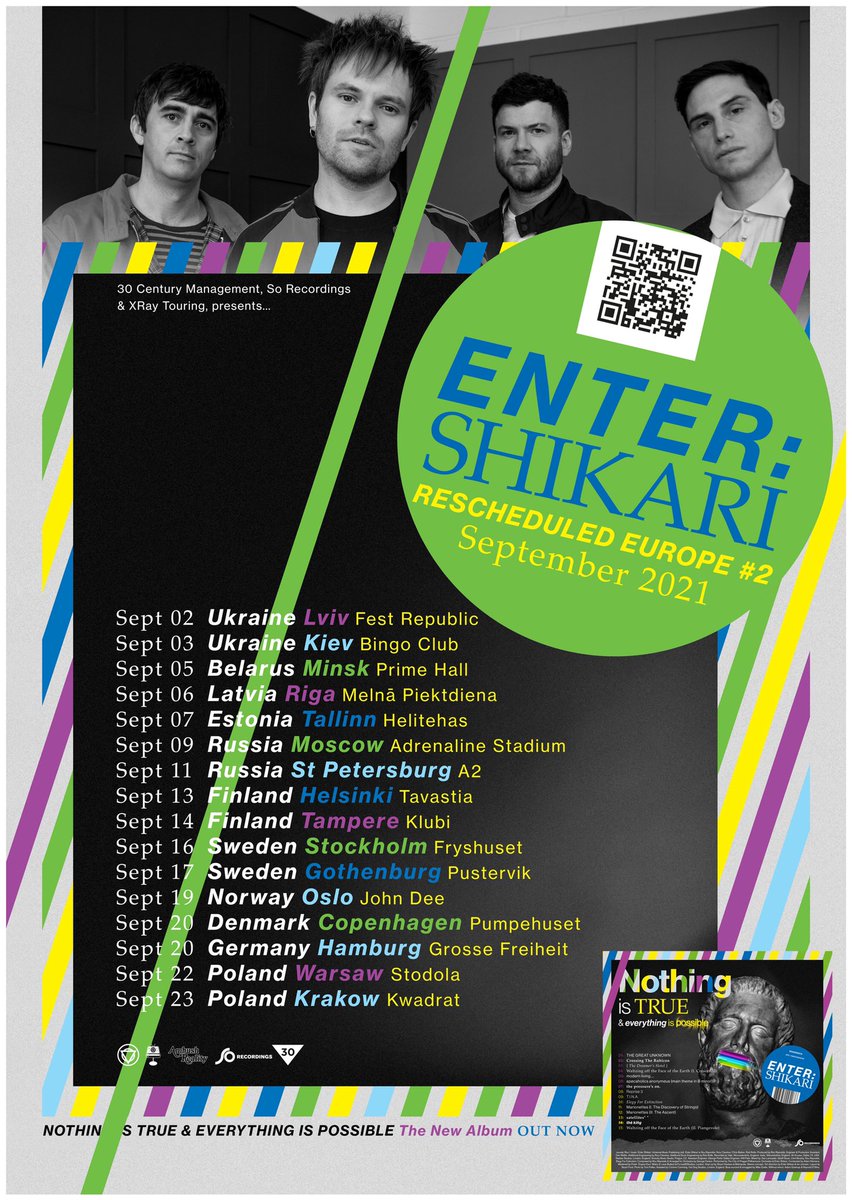 ENTERSHIKARI's tweet image. Unfortunately, all this year's shows have now been rescheduled to 2021 due to Covid-19 related circumstances.
All original tickets remain valid.
Tickets: entershikari.com/shows