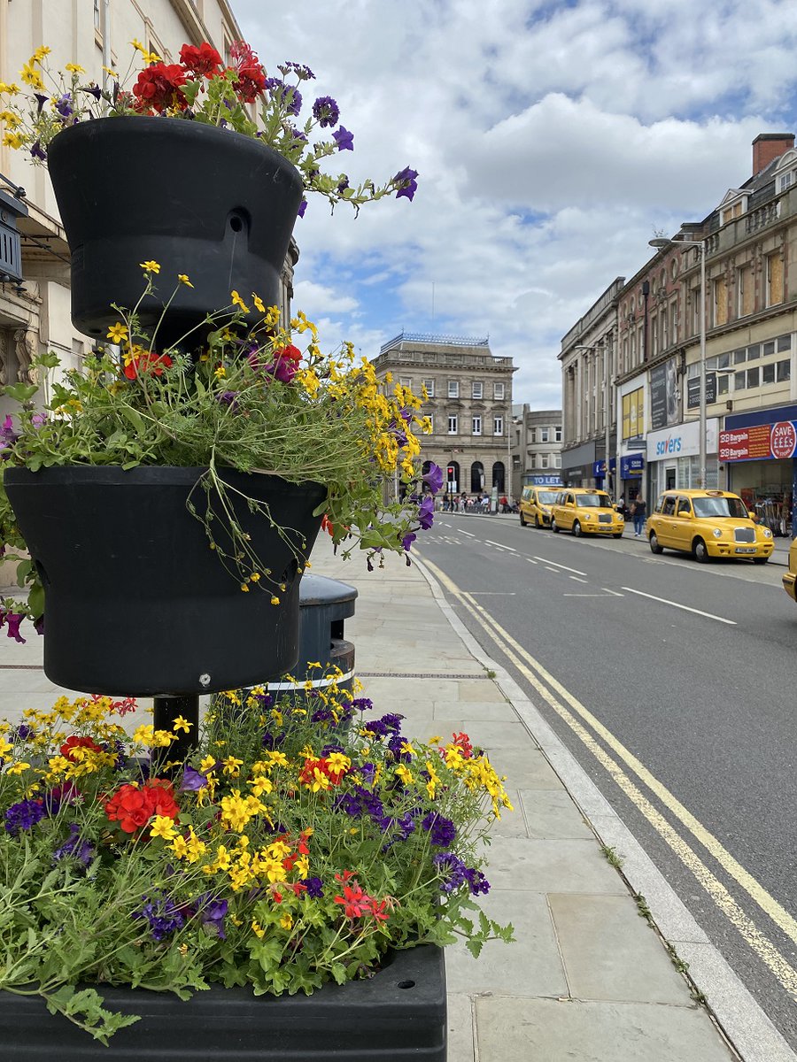 DerbyCQ's tweet image. The Cathedral Quarter BID have once again funded a number of floral displays in the area this summer. An increased number of planters have been installed around the area adding a colourful flourish to the streets.
