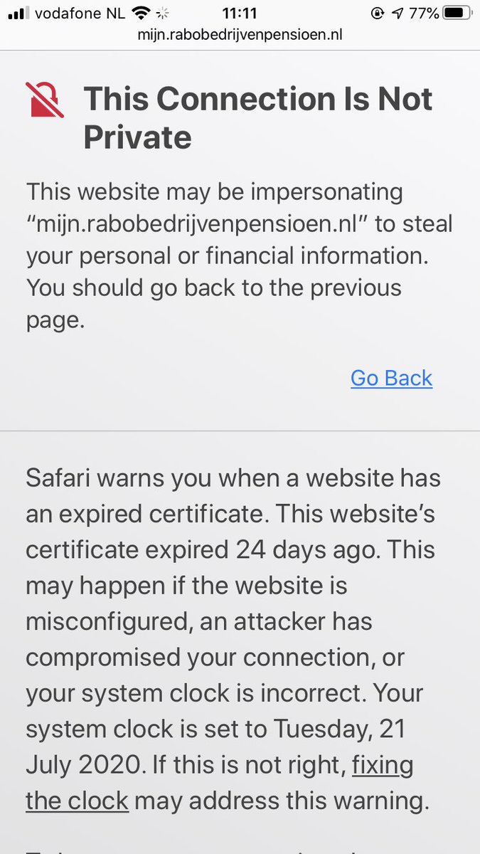 JosvanDuijn's tweet photo. @Rabobank Zelfde resultaat met Safari. De URL die ik gebruik is https://t.co/PERBrKmz9M https://t.co/Yt4Z97Crd0