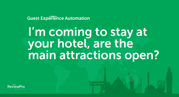 ReviewPro's tweet photo. Our pre-trained chatbot can handle the majority of repetitive guest queries from day one, freeing up your staff to deliver great guest experiences. Let your bot do the chatting and your staff do the talking.
#guestexperience #reviewpro #gea #chatbot #automation https://t.co/RIIGjAOI53