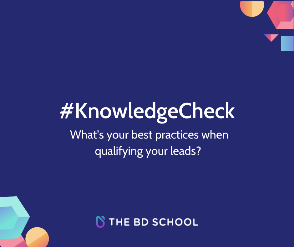 The_BD_School's tweet photo. Leads are important for every businesses and we know for a fact that the more qualified, the easier for us to generate sales. 

But how do you qualify them? 🤔

Share your best practices below and help someone today! https://t.co/1cWAVRKNDO