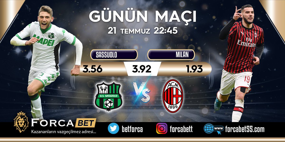 🔥 Günün maçı:
🆚 Sassuolo - Milan

💯 En yüksek oranlar Forcabet'te!
😎 %15 çevrimsiz yatırım bonusu!

😍 Jet hızında çekimler!

🔗 forcabet55.com 

#forcabet #forcabetkazandirir #casino #slot #SALI #kastamonu #21temmuz