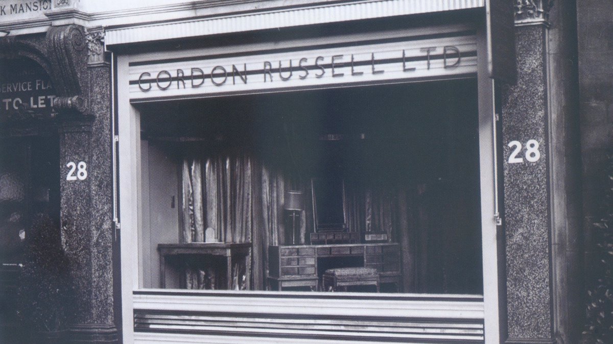 GRussellMuseum's tweet photo. The re-opening of more specialist shops brings to mind Gordon Russell’s own London showroom in Wigmore Street. The stylish shop was opened in 1929 to sell his designs alongside Alvar Aalto furniture, bentwood chairs and Welsh tweeds. #furnituredesign #gordonrussell #design https://t.co/J3LUZnZLKr