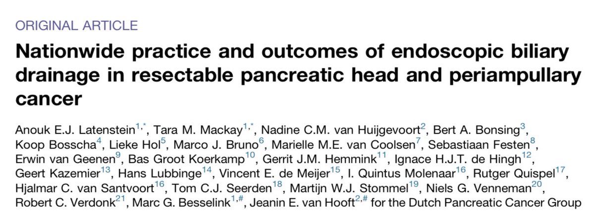 MarcBesselink's tweet photo. Metal or plastic stents when using endoscopic biliary drainage before #pancreatoduodenectomy? Nationwide retrosp study 575/1056 pts EBD: metal stents assoc with ⬇️#cholangitis and ⬇️ pancreatic fistula, without increased risk of #pancreatitis, vs plastic. https://t.co/Edx1h1594y https://t.co/uUK5Nnvpsm