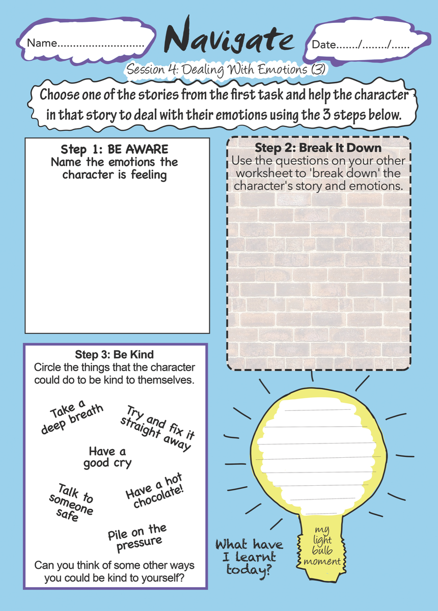 Imagine4schools's tweet photo. FREE RESOURCE - 1 Hour Session empowering pupil to name and deal with emotions using our 3-step model. Part of the post-lockdown 'Navigate Resource'.  Email to receive the free session info@imagineforschools.co.uk https://t.co/BwY2r9eKBs