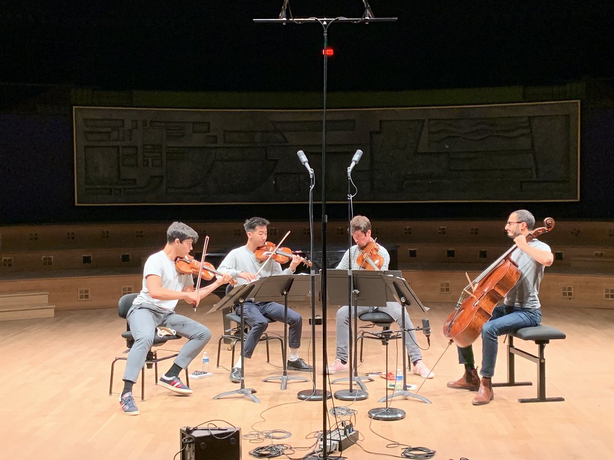 jburbain's tweet photo. Aujourd'hui au Festival @francemusique de 12 à 13 ? Le @Quatuor_Arod joue Schubert et Bartok ; le pianiste Nathanaël Gouin interprète Grieg @NathanaelPiano. Ils jouent au studio 104 de la @Maisondelaradio https://t.co/5QmVwqaH5E https://t.co/bx5M1fMwgF