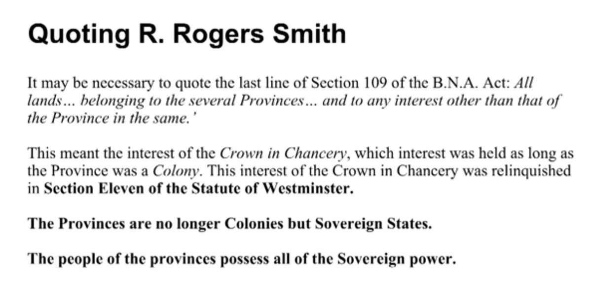 A proclamation came back with him as letters patent. 2) A copy of this document was not made for all in the HoC in the second reading so no one could challenge it's contents before assent. 3) you can't reclaim rights to land that was given to the people 50 yrs prior with an...