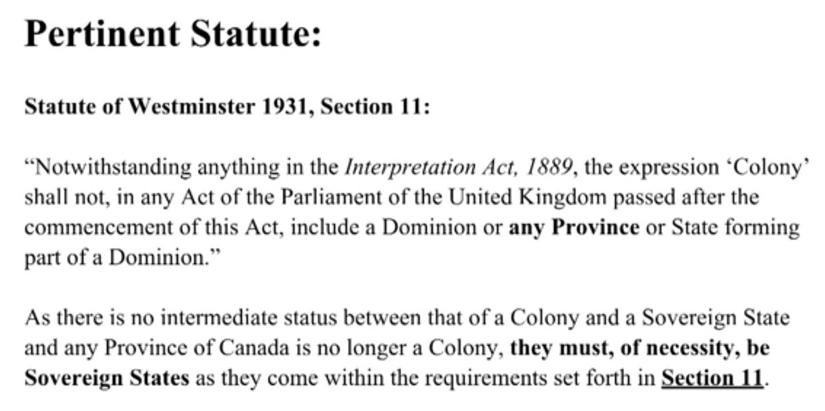 A proclamation came back with him as letters patent. 2) A copy of this document was not made for all in the HoC in the second reading so no one could challenge it's contents before assent. 3) you can't reclaim rights to land that was given to the people 50 yrs prior with an...