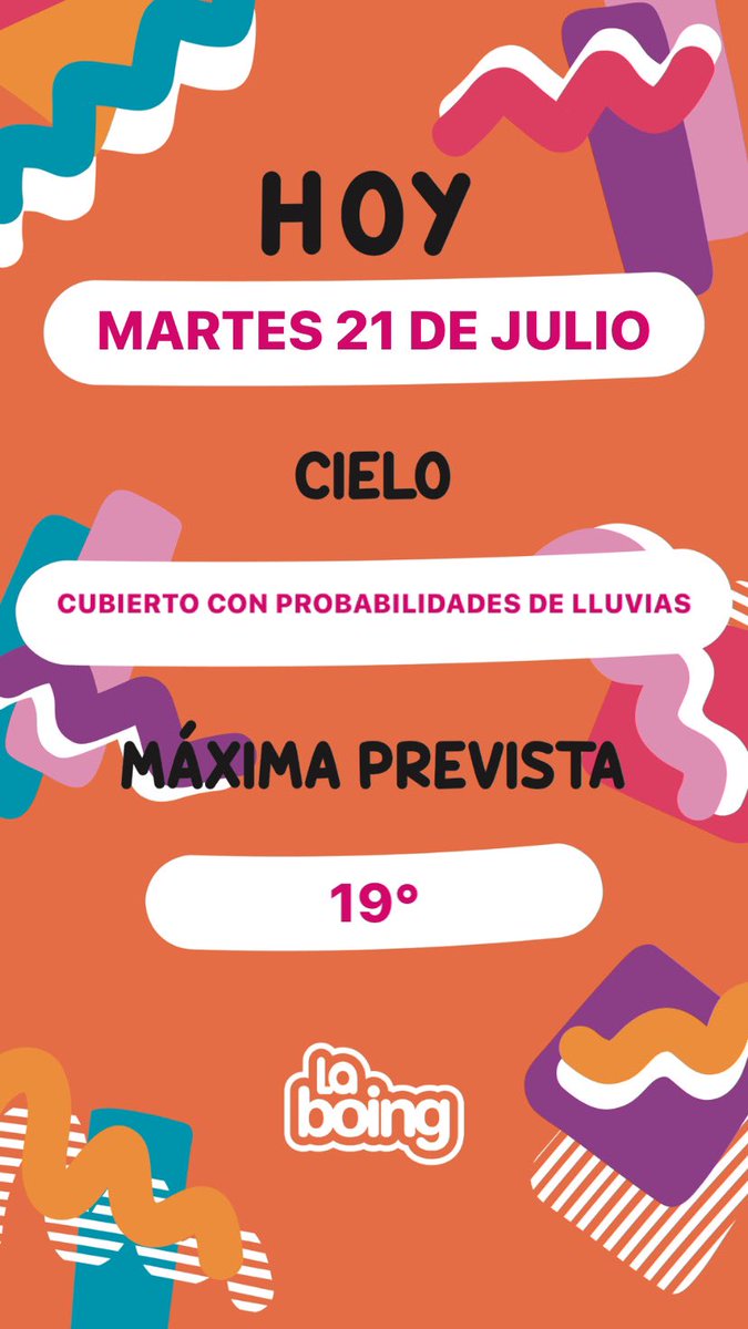 radioboing's tweet photo. Hola martes!! Hola a vos que estás amaneciendo 😊 nos espera un día gris con probabilidades de llovizna durante toda la jornada ☔️ al mal día, buena música!! 🎵 sintonizá #LaBoing 📻 https://t.co/TrGddJHOrI