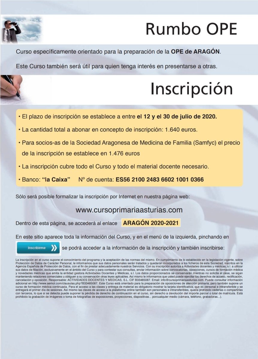 LocuelaDevil's tweet photo. ¡Preparate para la OPE 2020 de #MédicosdeFamilia de #Aragón! Salen 125 plazas. #OPE #Oposición @SamfycAragon https://t.co/DIU6bi5rH1