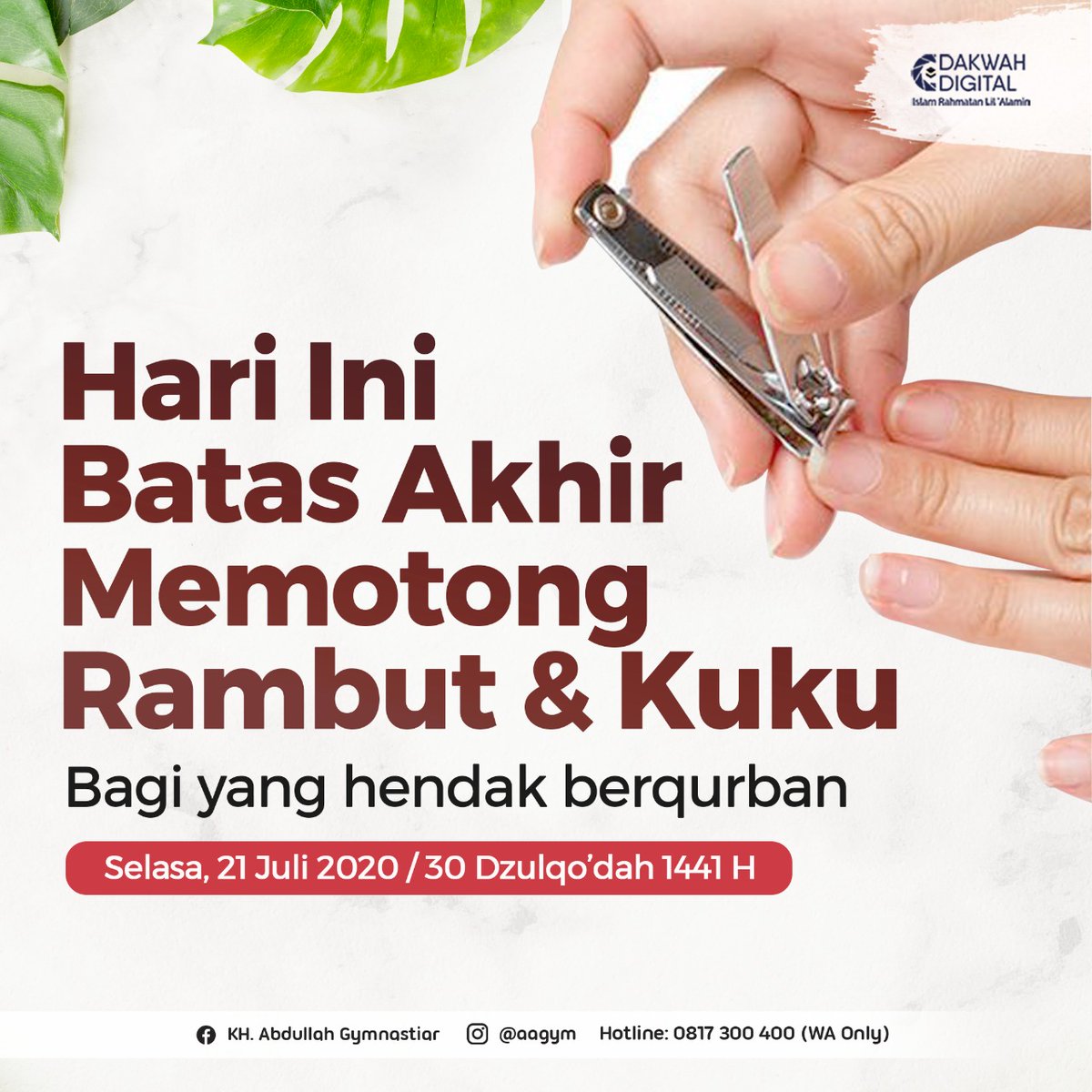 aagym's tweet photo. Sahabatku, InsyaAlloh nanti malam sudah memasuki 1 Dzuhijjah 1441.

Bagi yang hendak berqurban, ayoo kembali luruskan niat.

Jangan lupa juga perbanyak amalan sunnah lainnya, jangan sia-siakan bulan yang baik ini.

#dakwah #islamicquotes #sunnah #sahabat #islam #hadits #alquran https://t.co/DBo7XDWwFr