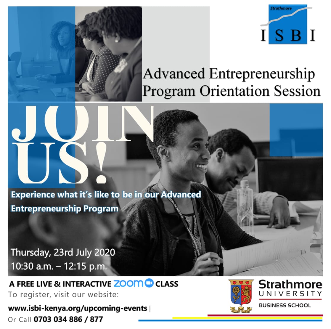ISBIKenya's tweet photo. Have you registered for the @ISBIKenya AEP online orientation?
Join us on 23rd July 2020 & learn how AEP is helping entrepreneurs grow their business from #GoodtoGreat. More here: https://t.co/nZw1ks75VD #StrathmorePromise #Itsaboutimpact #businesstrategy #businesmindset #nairobi https://t.co/ci15CkXzEw