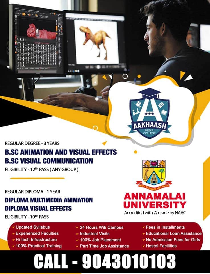 DevaDiman's tweet photo. Get up-to 50% scholarship to study Animation, VFX and Viscom.
- International Quality Training
- 12 Years of experience
- 100% Practical Training
- 24 hours Wi-Fi campus
- Part time job assistance
- Hostel Facilities
- Special fees discount for girl student
LimitedSeats9043010103 https://t.co/tCZETcgXw8