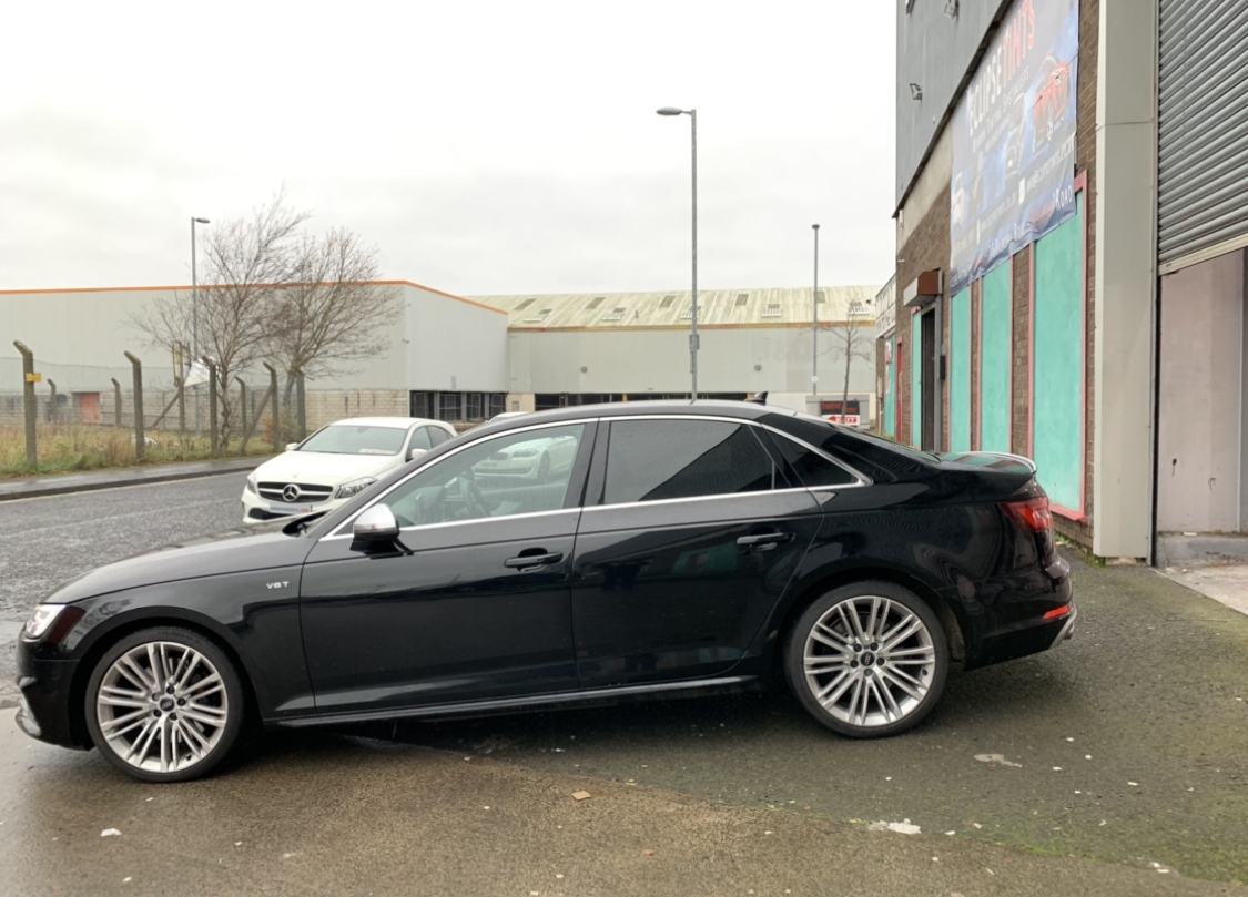 Eclipse_Tints's tweet photo. An #Audi #S4 Saloon leaving our workshop. We applied our dark smoke shade for that factory finish. 😎
More examples at https://t.co/DDrUxSkWqF
Check us out at https://t.co/nxDZFmowAs or call 02890665997 to discuss having your vehicle tinted #BelfastHour #GetItDoneRight #ProTint https://t.co/C9nGx4zYVO