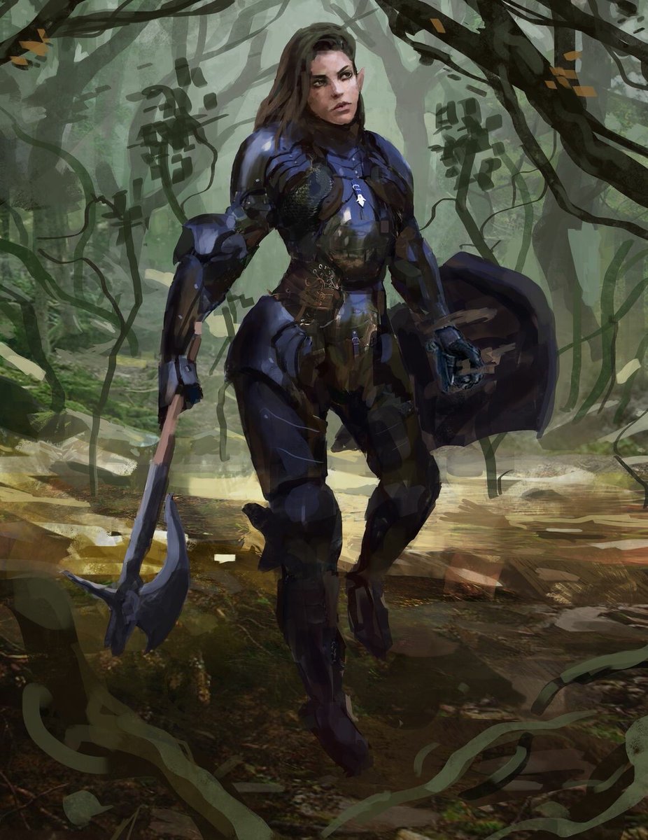 Red_kd87's tweet photo. Arts for personal project about elves trying to survive after pyrric victory against undead horde. Archlich is banished but Forest still haunted with evil spirits and on brink of turning into death realm. Neighbours also looking on weakened elves with greedy eyes. https://t.co/W170wZ6fHh