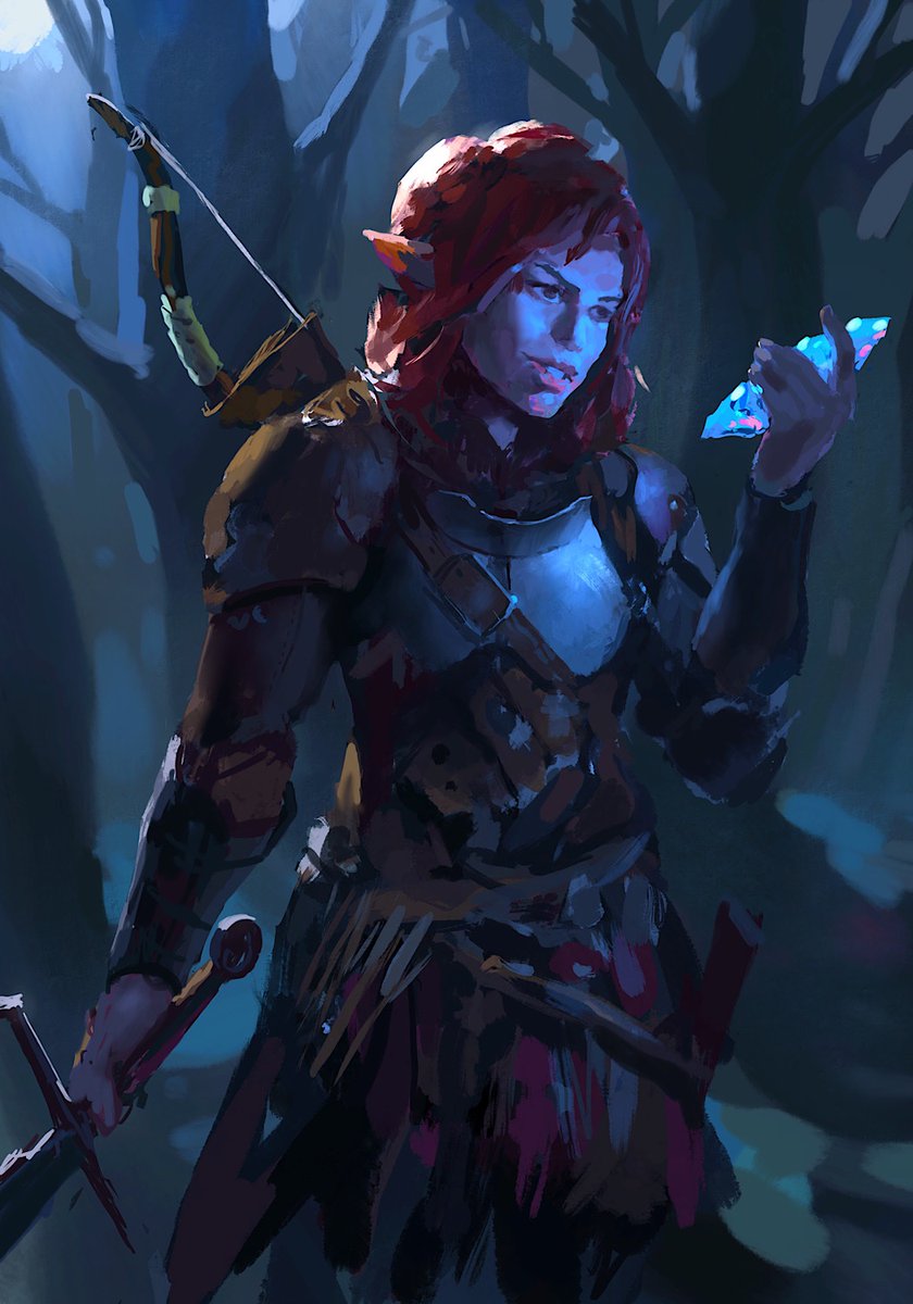 Red_kd87's tweet photo. Arts for personal project about elves trying to survive after pyrric victory against undead horde. Archlich is banished but Forest still haunted with evil spirits and on brink of turning into death realm. Neighbours also looking on weakened elves with greedy eyes. https://t.co/W170wZ6fHh