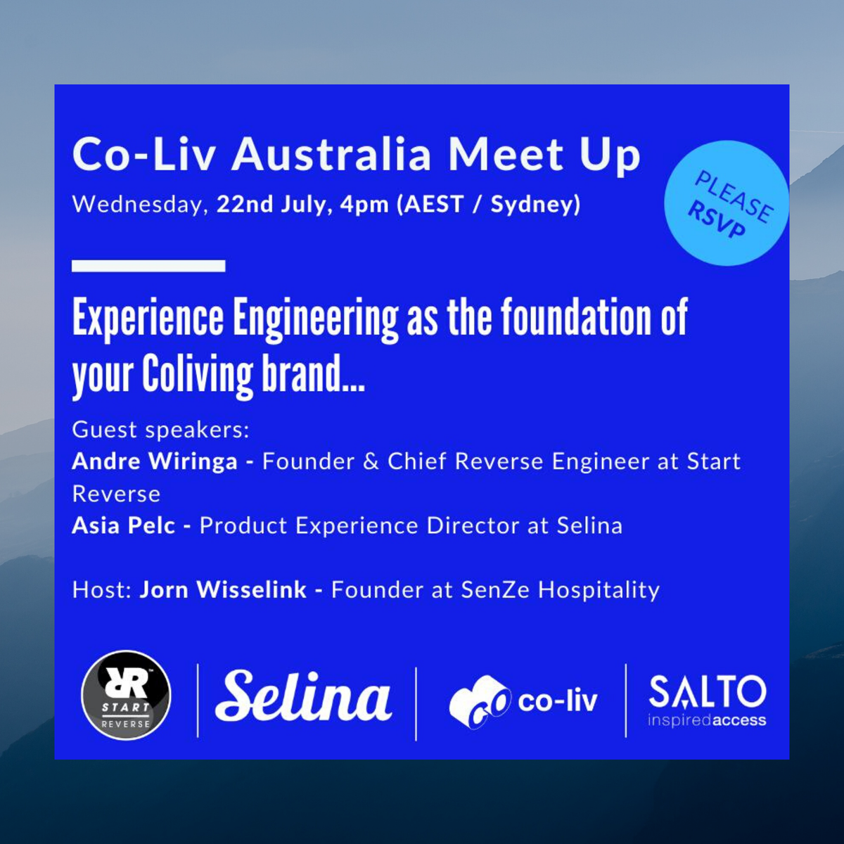 StartReverse's tweet image. Register now (for free) for the second Co-Liv Virtual Meet Up on the 22nd of July! || Topic? &quot;Experience engineering as the foundation of your (Coliving) brand&quot;... Registrations: bit.ly/2WIqFpf