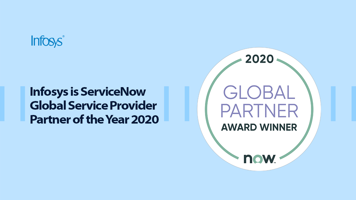Infosys's tweet image. Infosys has been recognized by @ServiceNow as the 2020 ServiceNow Global Service Provider Partner of the Year, a 2nd time in a row for achieving overall excellence in delivery and ServiceNow pipeline growth. infy.com/2BnpJzi #ServiceManagement #ESMcafe