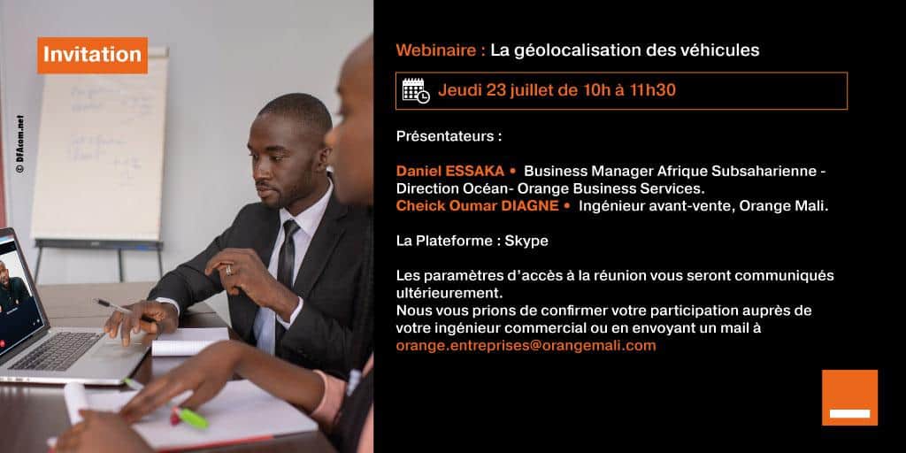 Orange_Mali's tweet photo. Comment géolocaliser vos véhicules ?
Participez au Webinaire en envoyant un email à orange.entreprises@orangemali.com ou contactez votre commercial.
#OrangeEntreprise https://t.co/uXC7dkEd9H