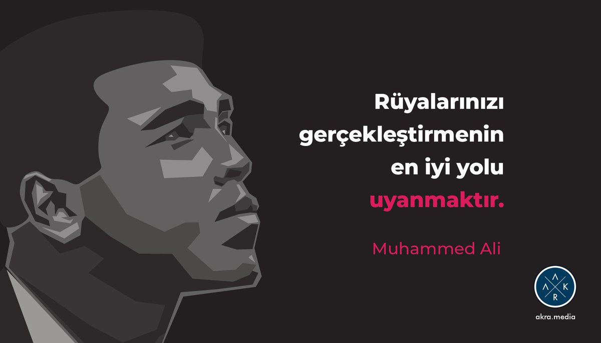 "Rüyalarınızı gerçekleştirmenin en iyi yolu uyanmaktır." -Muhammed Ali 

#akramedia #sağduyununsesi #muhammedali #muhammadali #motivasyon #salı