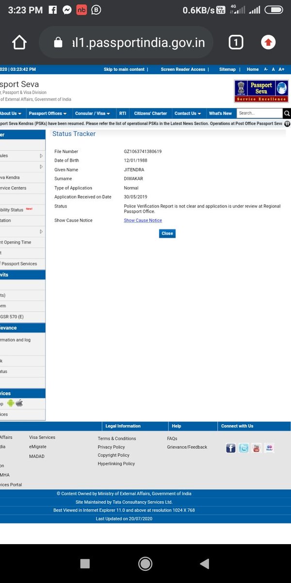 Cyrusentertain1's tweet photo. Who is right answer me if my police verification report clear why it show not clear @rpoghaziabad @passportsevamea @LionJaishankar https://t.co/8yXv4paZN0
