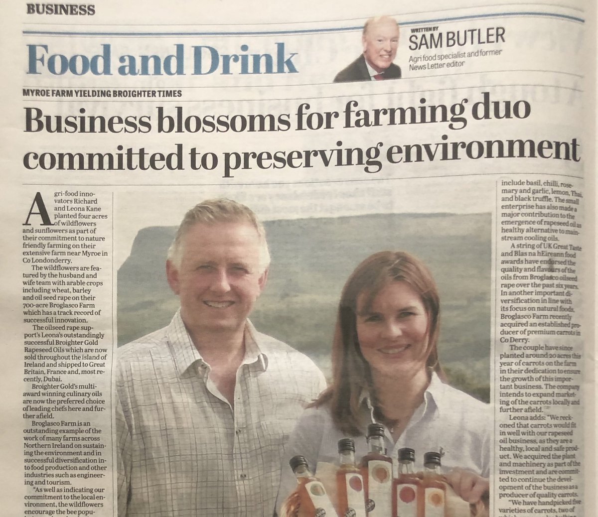 DukeSchomberg's tweet photo. ⁦@News_Letter⁩ today I look at the nature focused farm in Limavady that’s just wild about flowers ⁦@broightergold⁩ ⁦@farmerkaney⁩ @food_ni #lovelocalfood #tastethegreatness #tastetheisland https://t.co/HocTppMZt2