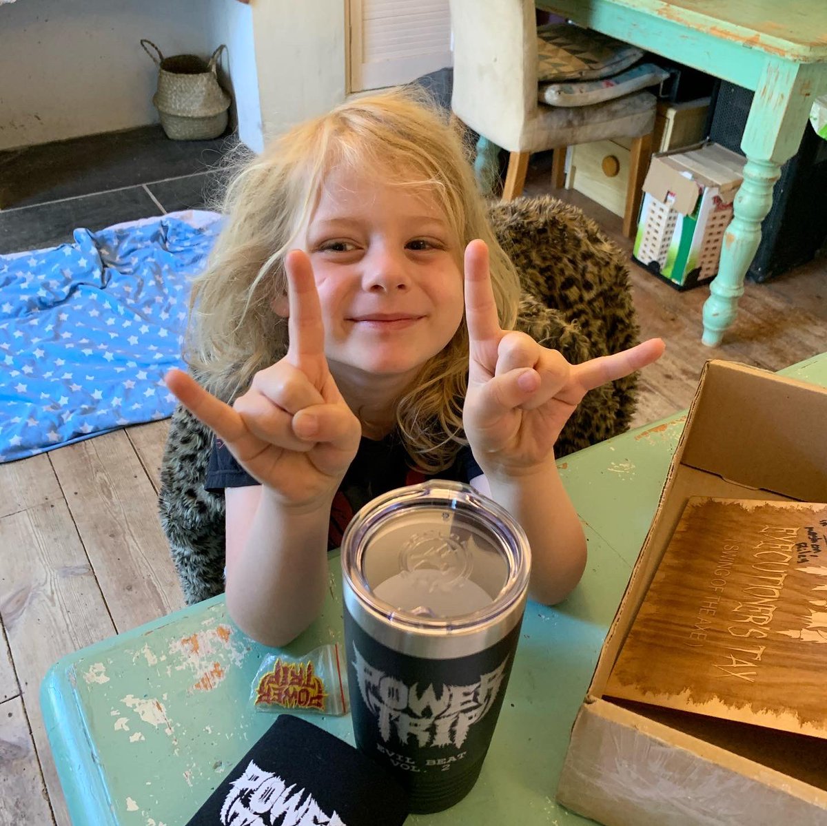 Ginger_Pigg's tweet photo. Spikey is absolutely over the moon with his @powertriptx goodies. Thank you so so much Riley and Brandon π€π»π€
#powertrip #minimosher #metalhead #metal https://t.co/XcBqZISaRo