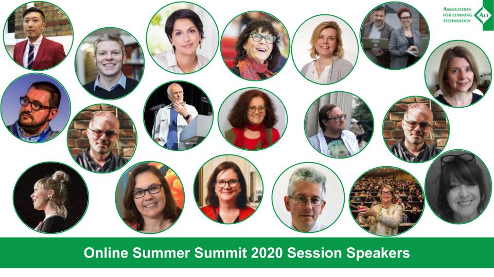 Here is just a selection of speakers lined up for the Online Summer Summit 2020! Registration is still open to all, with tickets from £49. Register here: go.alt.ac.uk/3i15QOU #altc #altcSummit