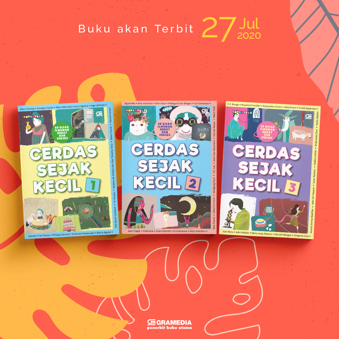bukugpu's tweet photo. #UpcomingBooksGPU Seri Cerdas Sejak Kecil mengisahkan bagaimana para ilmuwan, yang terkenal maupun tidak, menemukan hal-hal hebat yang mengubah dunia. #bukugpu https://t.co/2rTFzPjBeZ