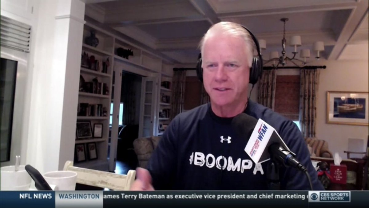 RTaub_'s tweet photo. @7BOOMERESIASON rocking the “#BoomPa” shirt this morning. Taking his new title to a whole new level haha. @WFANmornings https://t.co/NbTwh5lnse