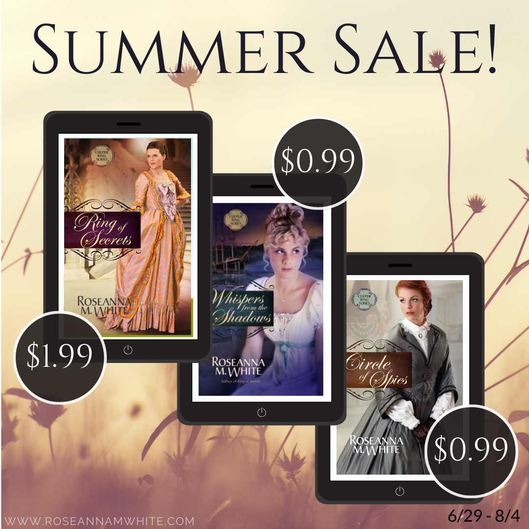 RoseannaMWhite's tweet photo. Ready for your next read? The Culper Ring Series is on sale now!!! #sale #deal #ebook #culperring https://t.co/0eILQvyn30