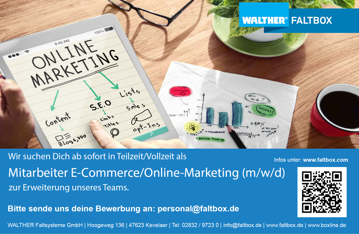 Bewirb dich jetzt bei uns als Mitarbeiter im E-Commerce/Online-Marketing in Voll- oder Teilzeit: faltbox.com/de/das-ist-wal…