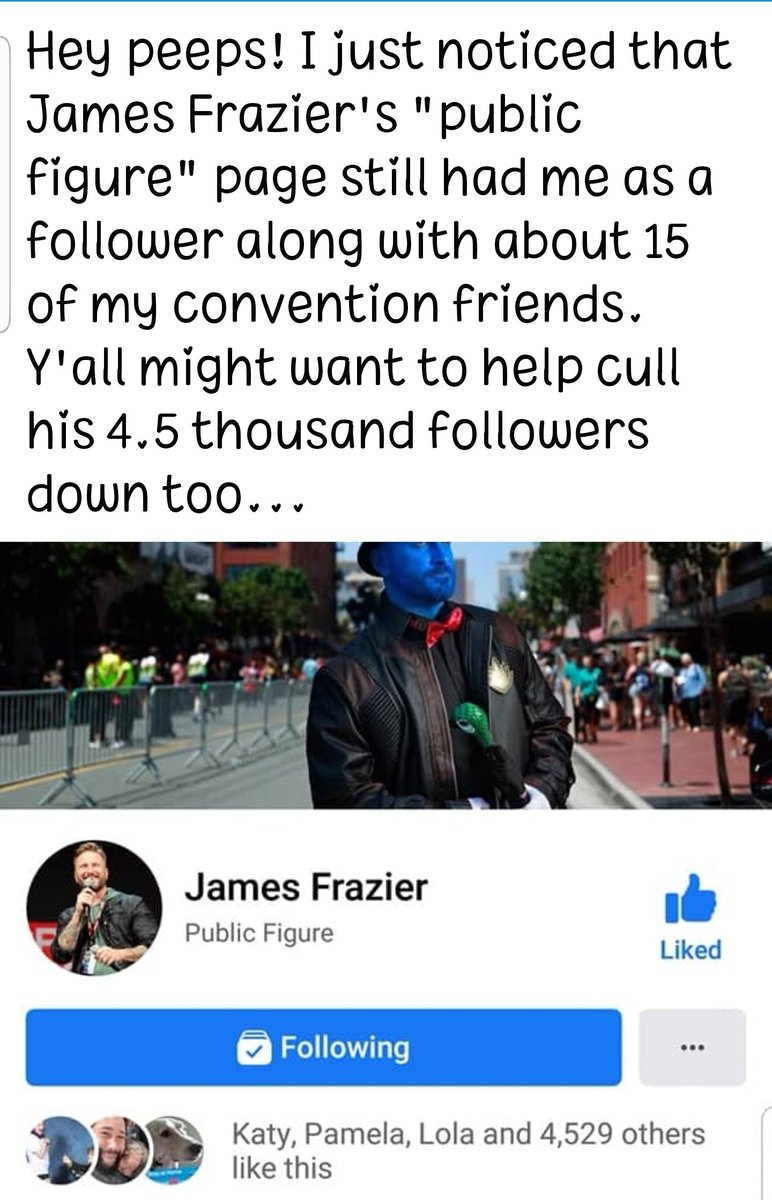 Tha_Mist's tweet photo. ⚠️#WALKERSTALKERCON⚠️
PEEEOOOPPPLLLEEE!!!
MAKE SURE that u do NOT have a LIKE on #JamesFrazier 's PUBLIC FB PAGE! I saw a post in a group on FB, she realized she was still following HIM;saw a BIG BLUE HEAD in her FBfeed. She took care of that shit real fast!😆Make sure u do 2! https://t.co/oW238ikNV2
