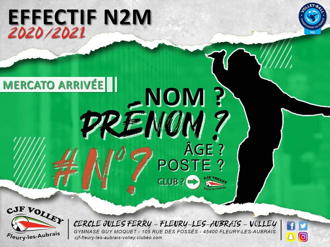 CJFVOLLEYBALL's tweet photo. Petit jeu : devinez l’identité d’une des nouvelles recrues du CJF... 🕵️‍♀️🕵️‍♂️
C’est un ancien du club 🔴🟢, qui revient (une nouvelle fois) pour partager sa bonne humeur 🥳 et son expérience 👴🏻 avec l’ambition de découvrir un nouveau poste 🙌. Il s’agit de...🤔🤔🤔
#fleurylesaubrais https://t.co/uSN29A9eA0