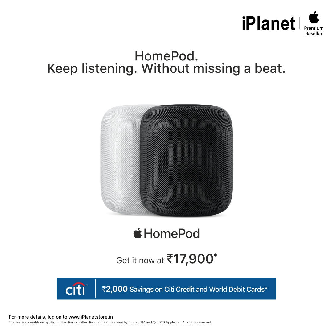 iPlanetOfficial's tweet photo. #HomePod is a breakthrough speaker that adapts to its location &amp; delivers high-confidence audio wherever it plays Now available @ iPlanetStores

#iPlanetStore #Speakers #Apple #AppleIndia #Bangalore #Chennai #Coimbatore #Trichy #Madurai #Salem #Tiruppur #Tirunelveli https://t.co/vUkkG890Zr