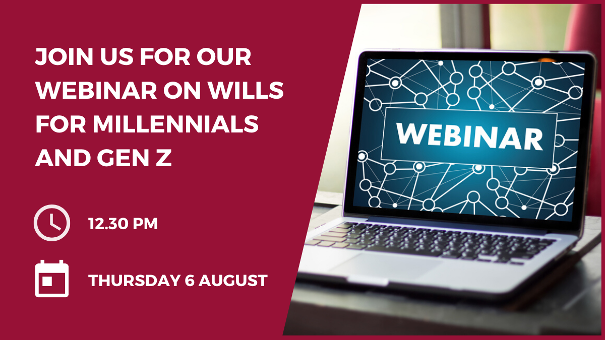 CLC_Solicitors's tweet photo. Join us at 12.30 pm on Thursday 6 August for our next #webinar, in which we focus on why #Millennials and #GenZ should consider the importance of creating a #Will.

For more information, and to sign up for the webinar, go to https://t.co/wVlCIKCGxv https://t.co/F6gw7KsEzi