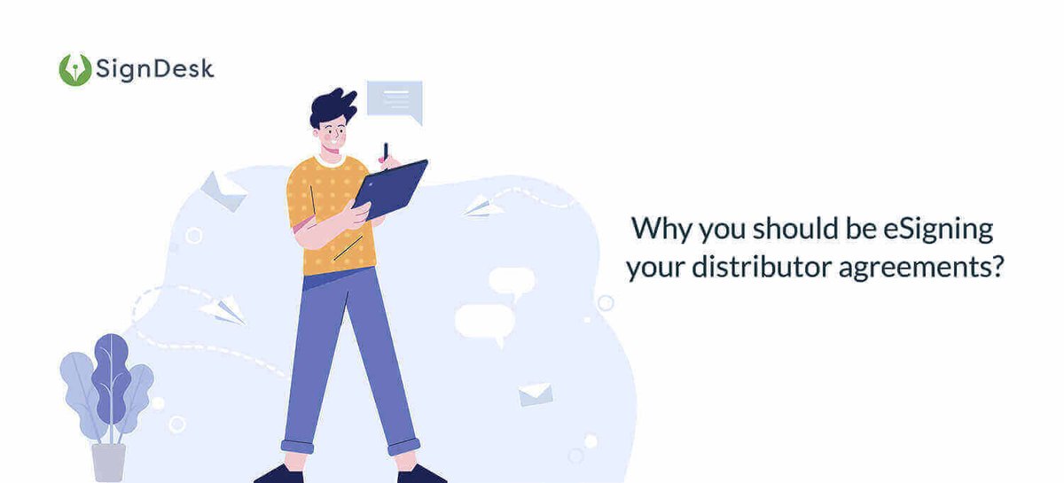Distributor #agreements are integral in getting your products out to customers &amp; they have to be executed quickly &amp; securely. Click the link to read about why #eSignatures are your best option to sign #distributoragreements - bit.ly/2Bh3WsQ

<a href="/KrupeshBhat/">Krupesh Bhat</a> <a href="/kadsur/">★</a>
#FinTech