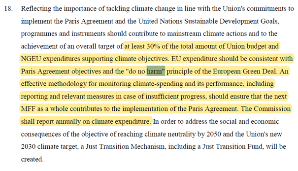 Good n°5: big promise that zero cent will go to projects that would harm the  #environment ( #DoNoHarm principle)