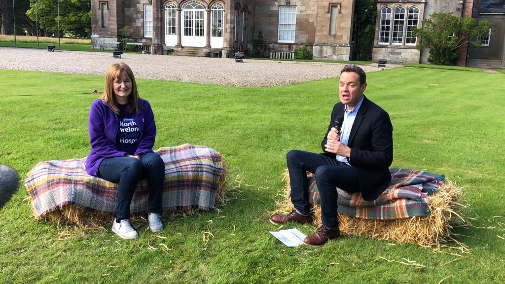 nichildrenshosp's tweet photo. Elaine McBride, whose son Sam avails of the services at @nichildrenshosp, had the pleasure of speaking with television presenter, @StephenMulhern at this year’s Dalriada Festival. Elaine spoke to Stephen about the care that her son Sam receives at the Hospice. Well done, Elaine! https://t.co/G0N9WJzA00