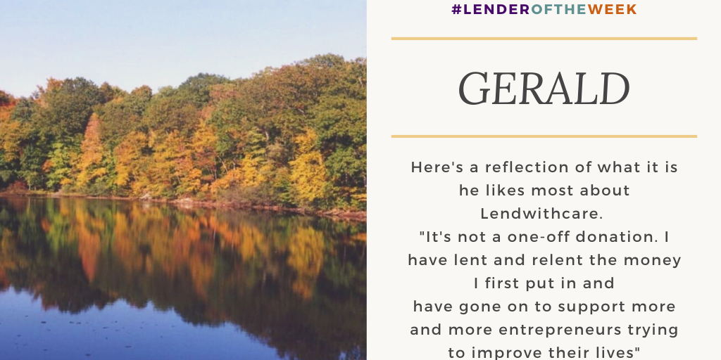 lendwithcare's tweet photo. So glad to see lenders returning to support #entrepreneurs who are returning in growing numbers each day. Our #lenderoftheweek is Gerald. We've used his profile photo to reflect on why he's back making loans again. To find out more, visit https://t.co/h4i6w1yGJm #charityTuesday https://t.co/xVcPz8ErKc